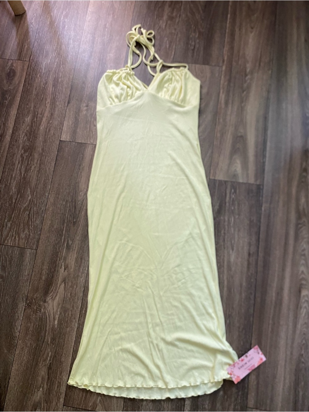 SHEIN Yellow Maxi Ribbed Dress